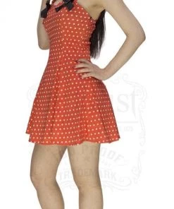 Dr Faust Orange White Polka Dot Mini Dress - Cadence DRESSES