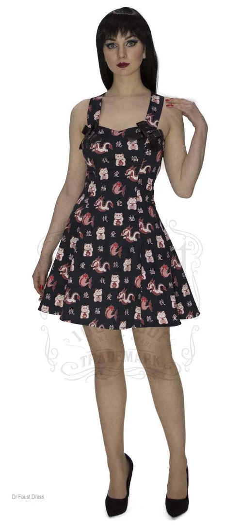Dr Faust DRESSES Lucky Cat Good Luck Mini Dress - Iris 3 Dr Faust DRESSES Lucky Cat Good Luck Mini Dress - Iris