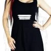 Dr Faust Three Military Stripes Black Mini Dress - Jaelynn