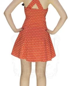 Dr Faust Orange White Polka Dot Mini Dress - Cadence DRESSES