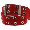 Dr Faust 2-Row Eyelets Red Canvas Webbing Belt - Carter ACCESSORIES