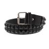 Dr Faust ACCESSORIES 2-Row Pyramid Studded Black Leather Belt - Ronan