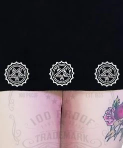 Dr Faust Bottle Caps Pentagrams Black Mini Dress - Tiana DRESSES