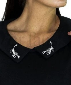 Dr Faust DRESSES Scorpions On Collar Long Black Maxi Dress - Natasha