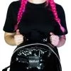 Dr Faust 3D Flower Skulls Vegan Leather Black Backpack - Brat