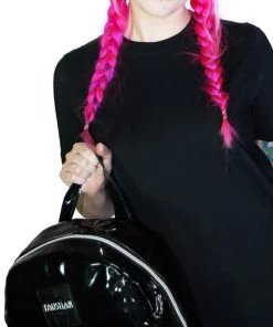 Dr Faust 3D Flower Skulls Vegan Leather Black Backpack - Brat