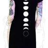 Dr Faust Moon Phase Black High Split Maxi Dress - Maliyah DRESSES