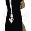 Dr Faust White Back Bones High Split Black Maxi Dress - Myah DRESSES 1 Dr Faust White Back Bones High Split Black Maxi Dress - Myah DRESSES