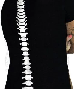 Dr Faust White Back Bones High Split Black Maxi Dress - Myah DRESSES