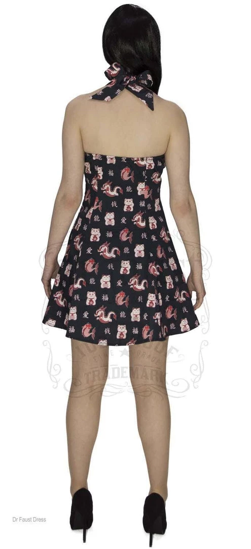 Dr Faust DRESSES Lucky Cat Good Luck Mini Dress - Iris 6 Dr Faust DRESSES Lucky Cat Good Luck Mini Dress - Iris