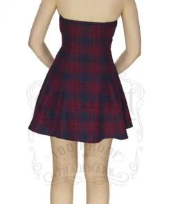 Dr Faust Red And Blue Tartan Woven Mini Dress - Ella