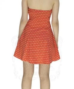 Dr Faust Orange White Polka Dot Mini Dress - Cadence DRESSES