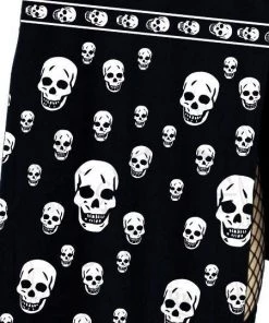 Dr Faust DRESSES White Skulls Black High Split Dress - Demi