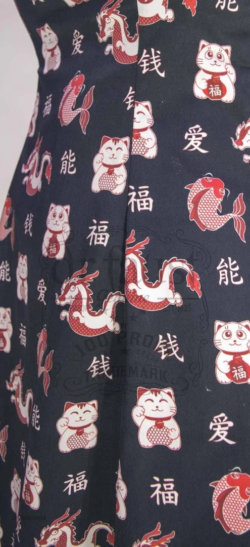 Dr Faust DRESSES Lucky Cat Good Luck Mini Dress - Iris 7 Dr Faust DRESSES Lucky Cat Good Luck Mini Dress - Iris