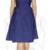 Dr Faust Raw Silk Navy Midi Dress - Molly