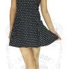 Dr Faust White Polka Dots Black Mini Dress - Isabella 2 Dr Faust White Polka Dots Black Mini Dress - Isabella