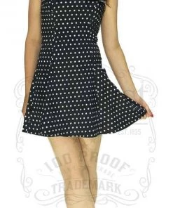 Dr Faust White Polka Dots Black Mini Dress - Isabella