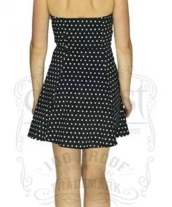 Dr Faust White Polka Dots Black Mini Dress - Isabella