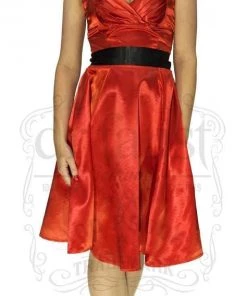 Dr Faust Draped Heart Silk Red Midi Dress - Cora