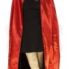 Dr Faust Red Silk And Black Velvet Reversible Pointed Hooded Cape - Juliana DRESSES