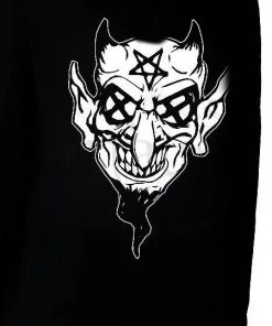 Dr Faust Pentagram Eyes Crazy Devil Men's Black Hoodie - Ryker OMEN COLLECTIONNEW