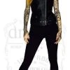 Dr Faust JACKETS Leather Black Biker Vest - Ran