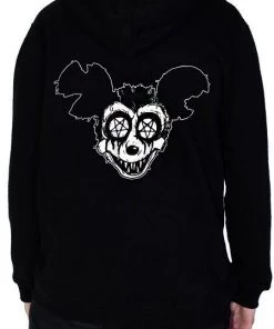 Dr Faust Psycho Mickey Men's Black Hoodie - Sean OMEN COLLECTIONNEW