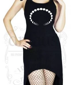 Dr Faust DRESSES Moon Phases Black High-Low Dress - Marleigh