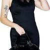 Dr Faust Black Heart Valentine's Vegan Patent Hand Bag - Valentine's ACCESSORIES