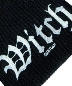 Dr Faust ACCESSORIES Witch Embroidery Black Beanie - Agnes