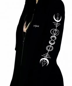 Dr Faust Alien Symbols Women's Black Hoodie - Kristen