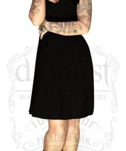 Dr Faust Black Wings Raw Silk Midi Dress - Angelique DRESSES