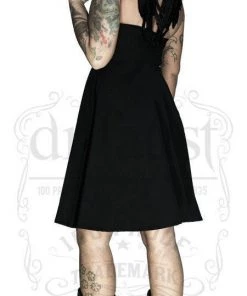 Dr Faust Black Wings Raw Silk Midi Dress - Angelique DRESSES