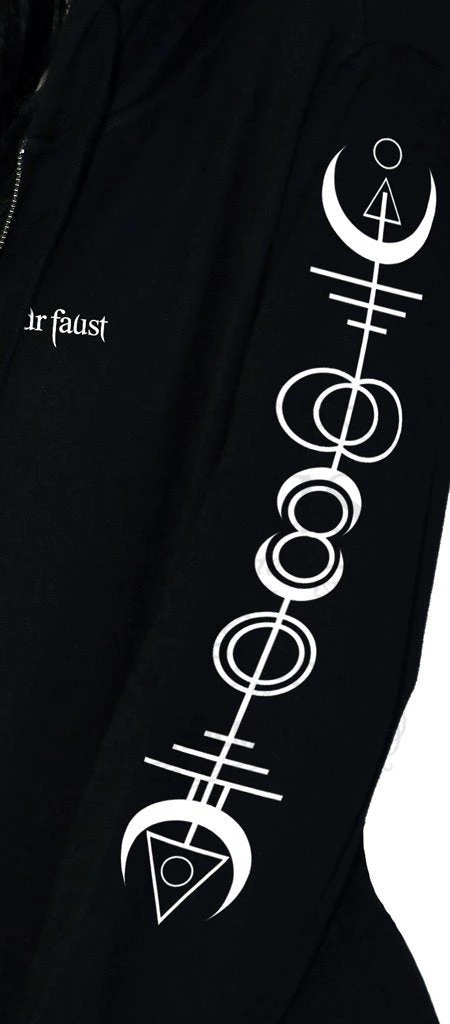 Dr Faust Alien Symbols Men's Black Hoodie - Santos OMEN COLLECTIONNEW 4 Dr Faust Alien Symbols Men's Black Hoodie - Santos OMEN COLLECTIONNEW