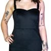 Dr Faust Black Rugged Plastic Clasp Black Mini Dress - Serenity DRESSES