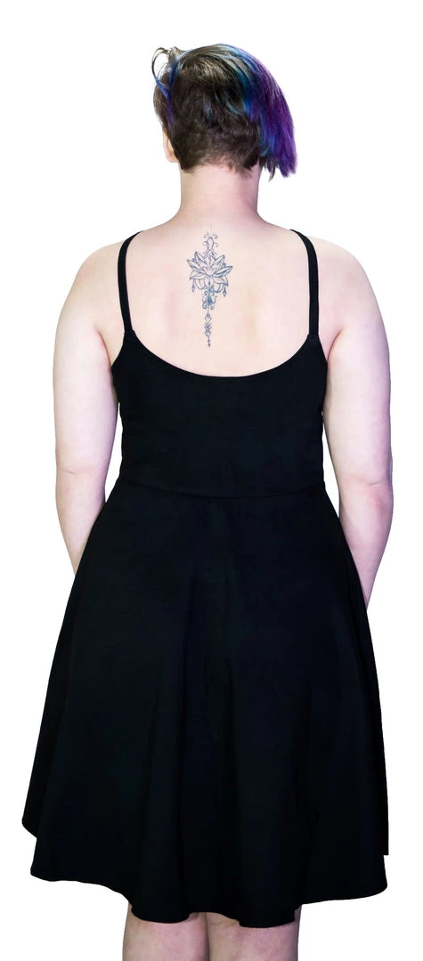 Dr Faust Black Strap Pentagram Plus Size Midi Dress - Onna