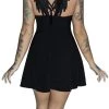 Dr Faust DRESSES Black Wings Raw Silk Mini Dress - Angelique