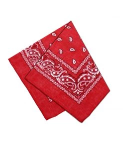 Dr Faust Black And White Design Red Cotton Bandana - Everard