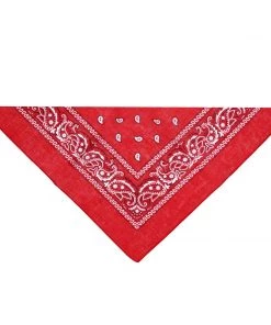 Dr Faust Black And White Design Red Cotton Bandana - Everard