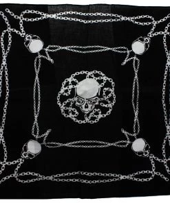Dr Faust store 16 Dr Faust Chains & Skulls Black Cotton Bandana - Dale