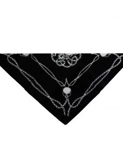 Dr Faust Chains & Skulls Black Cotton Bandana - Dale
