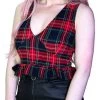 Dr Faust Check Tartan Print Crop Top - Dulce OMEN COLLECTIONNEW