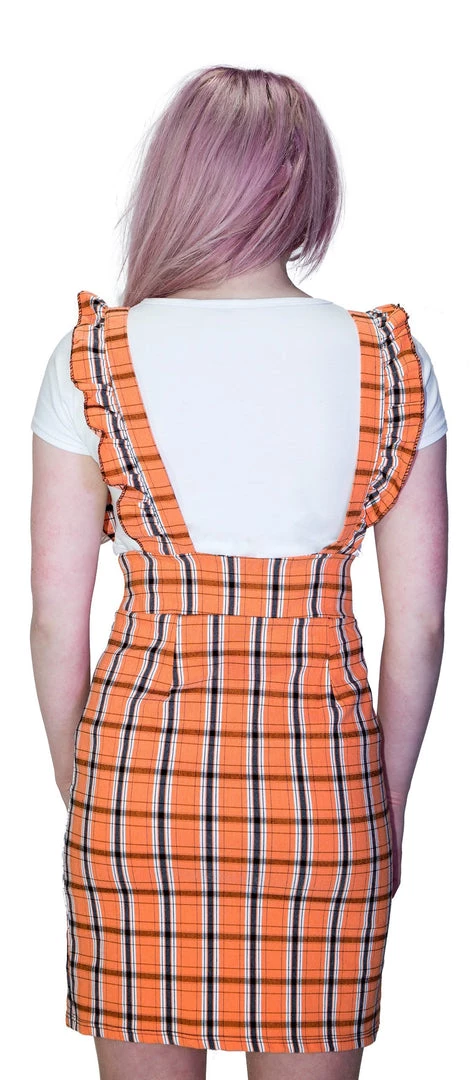 Dr Faust Checked Pinafore Orange Tartan Dress And T-Shirt Set - Perla DRESSES 4 Dr Faust Checked Pinafore Orange Tartan Dress And T-Shirt Set - Perla DRESSES