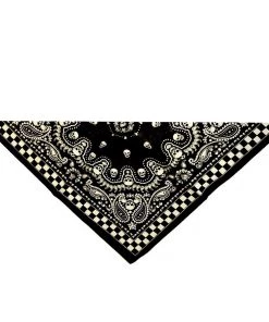 Dr Faust Checker Board Skull Black Cotton Bandana - Voodoo 7 Dr Faust Checker Board Skull Black Cotton Bandana - Voodoo
