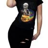 Dr Faust Cheezburger Astronaut Cat Black T-Shirt - Kaylin