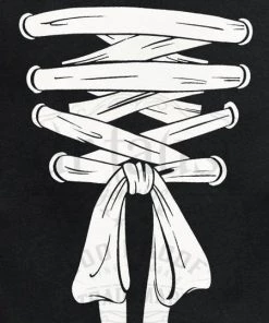 Dr Faust OMEN COLLECTIONNEW Corset White Print Women's Black Hoodie - Colette