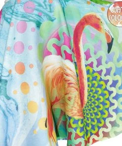 Dr Faust Colourful Fuchsia Lily Pink Flamingo Midi Dress - Corinne DRESSES