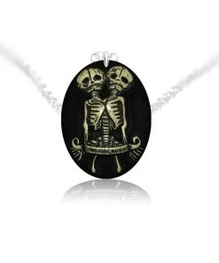 Dr Faust Conjoined Twins Skeleton Pendant And Necklace - Gemini