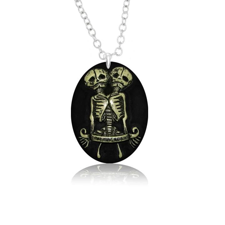 Dr Faust Conjoined Twins Skeleton Pendant And Necklace - Gemini