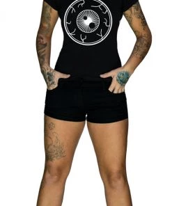 Dr Faust Creepy Eyeball Planet Black T-Shirt - Ayesha T-SHIRTS & HOODIES